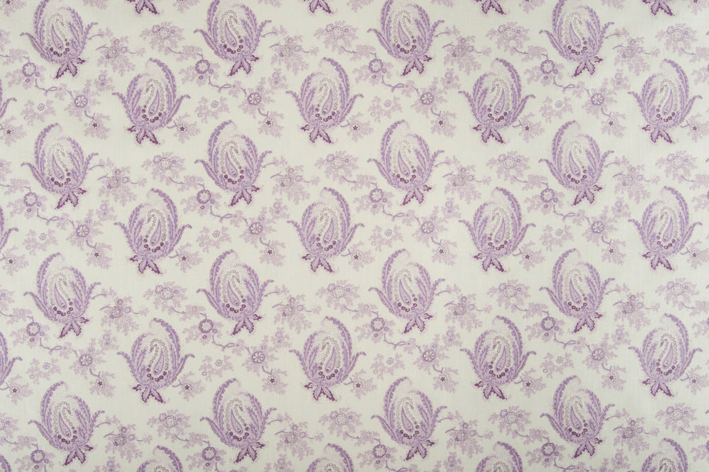 Paisley Stripe linen - Lavender colorway repeat