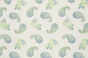 Quilt floral wallpaper - Blue/Green colorway repeat