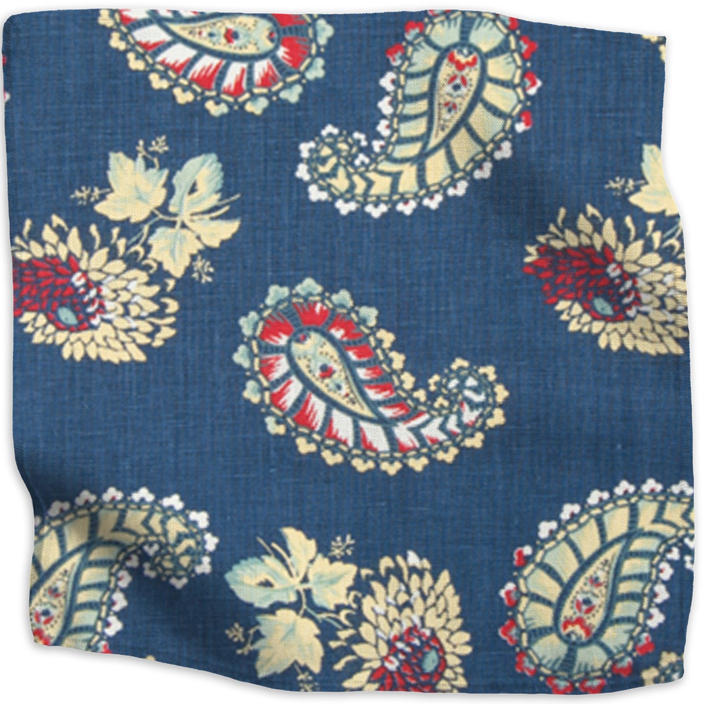 Quilt floral linen - Indigo colorway swatch