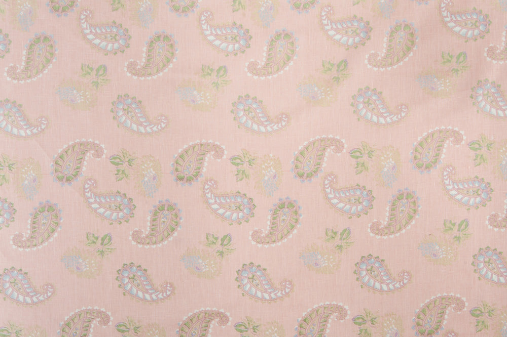 Quilt floral linen - Pink colorway repeat
