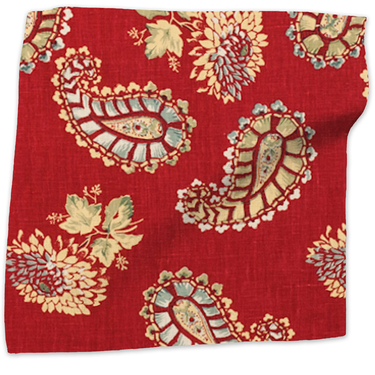 Quilt floral linen - Red colorway swatch