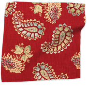 Quilt floral linen - Red colorway swatch