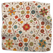 Safi Suzani geometric linen - Chocolate Cherry colorway swatch