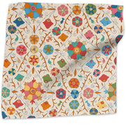 Safi Suzani geometric linen - Fiesta colorway swatch