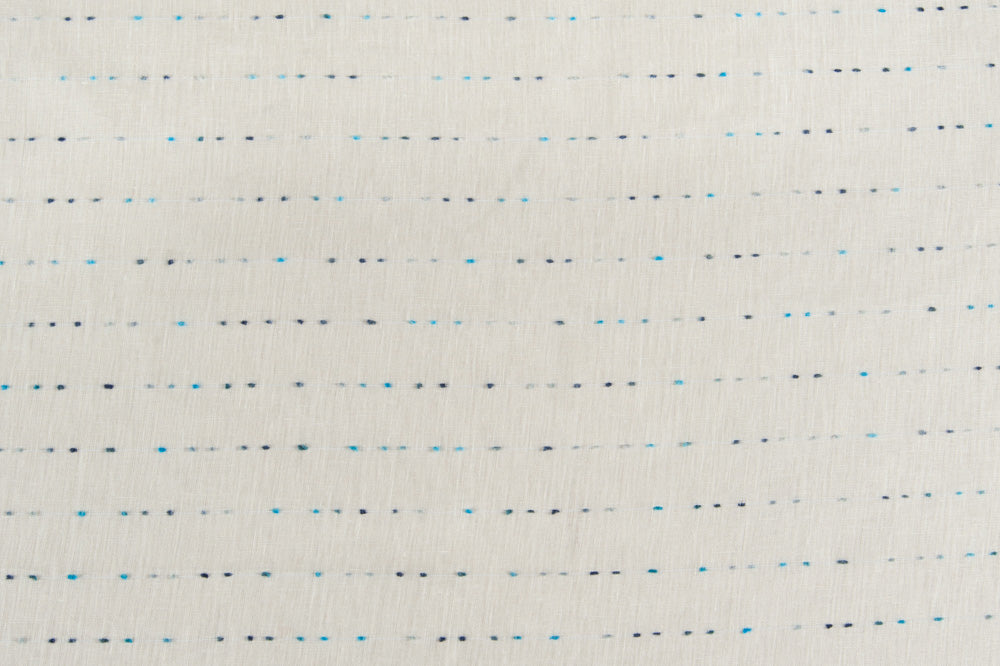Sheer Confetti dotted linen - Multi-Color Blue colorway repeat