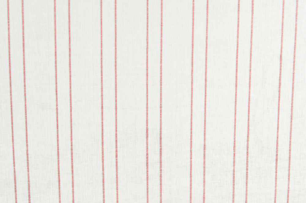 Sheer Stripe linen - Red colorway repeat