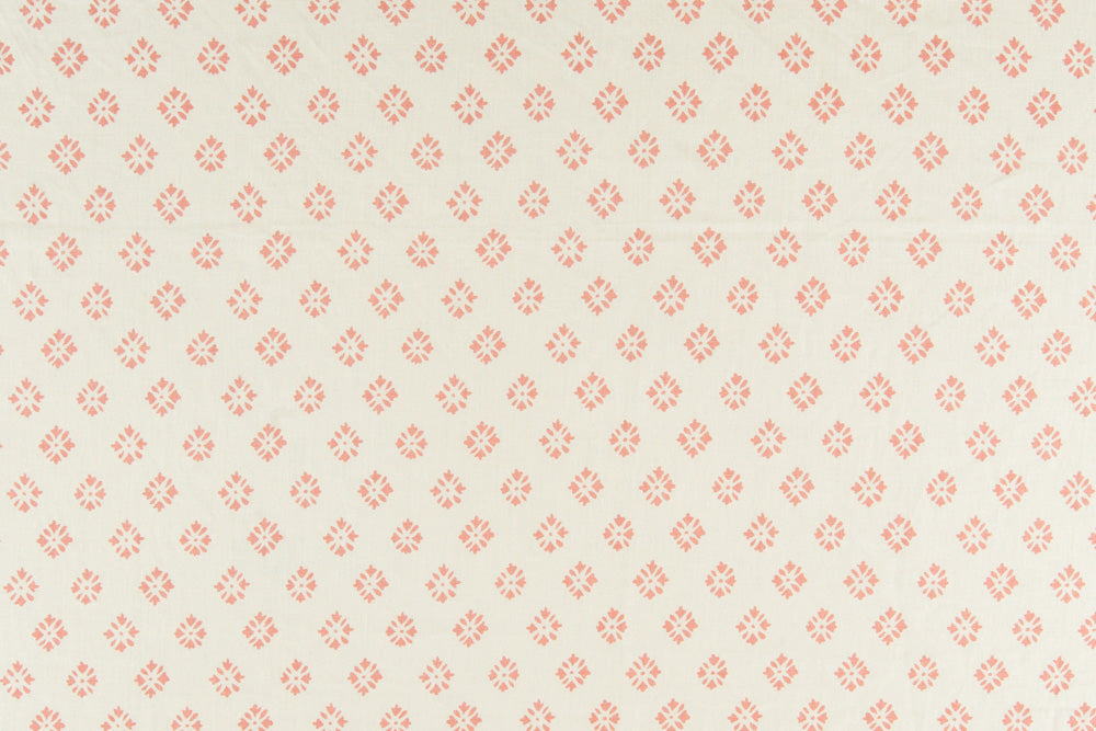 Sidone geometric linen - Coral colorway repeat