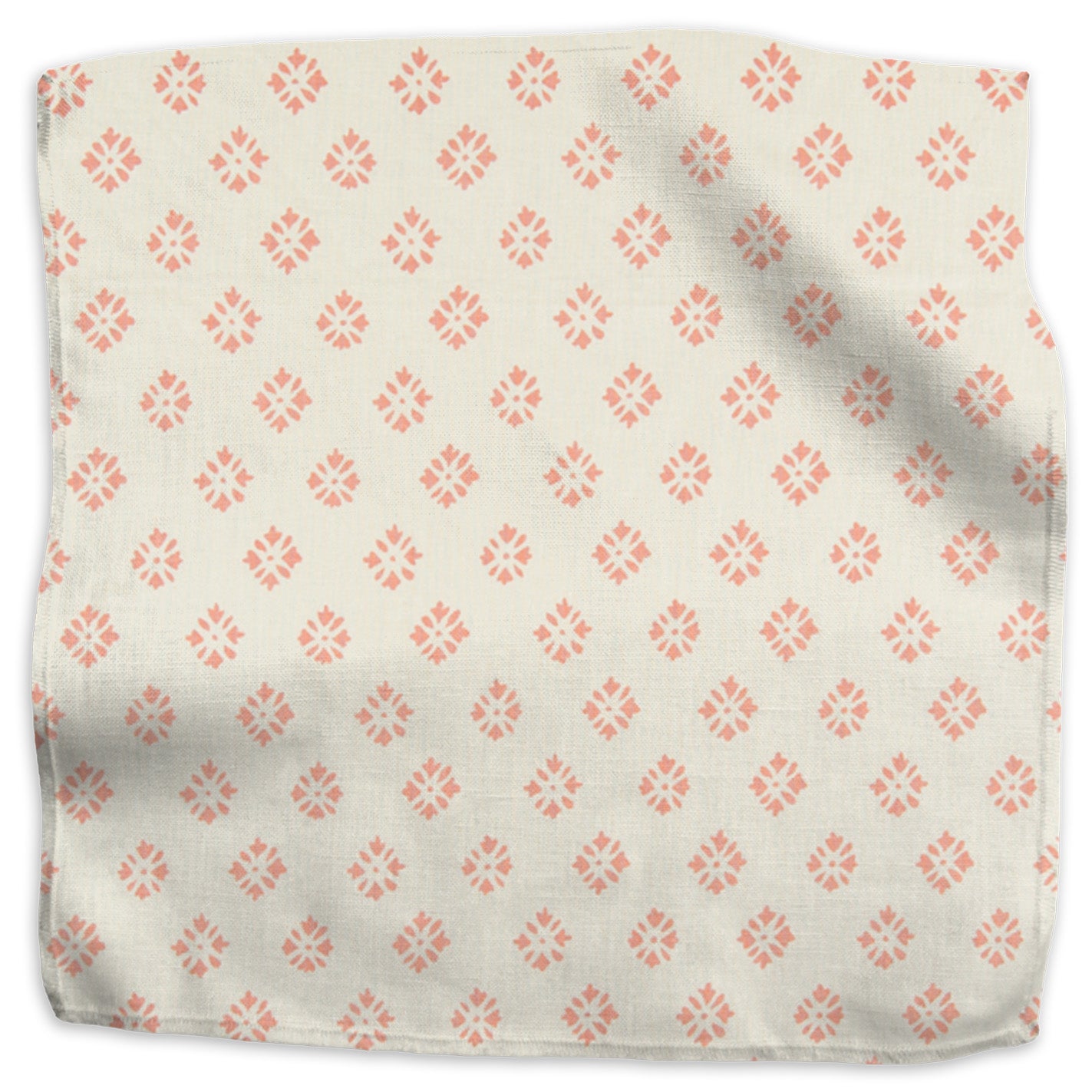 Sidone geometric linen - Coral colorway swatch
