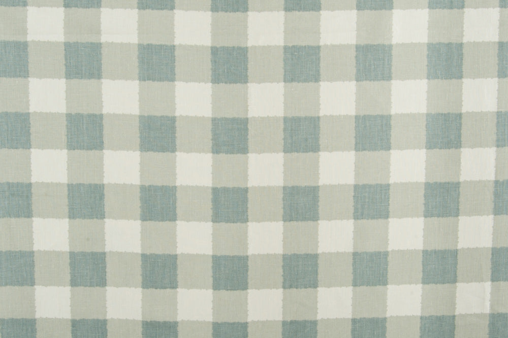 Small Check linen - Blue colorway repeat