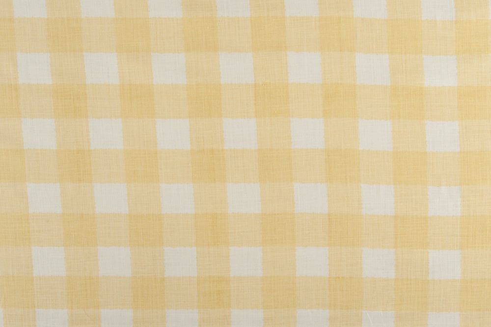 Small Check linen - Yellow colorway repeat