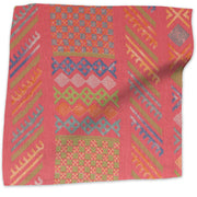 Tangier Multi geometric linen - Peony/Multi-Color colorway swatch