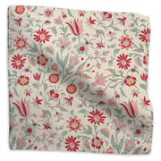 Tatiana floral linen - Red/Pink/Blue colorway swatch