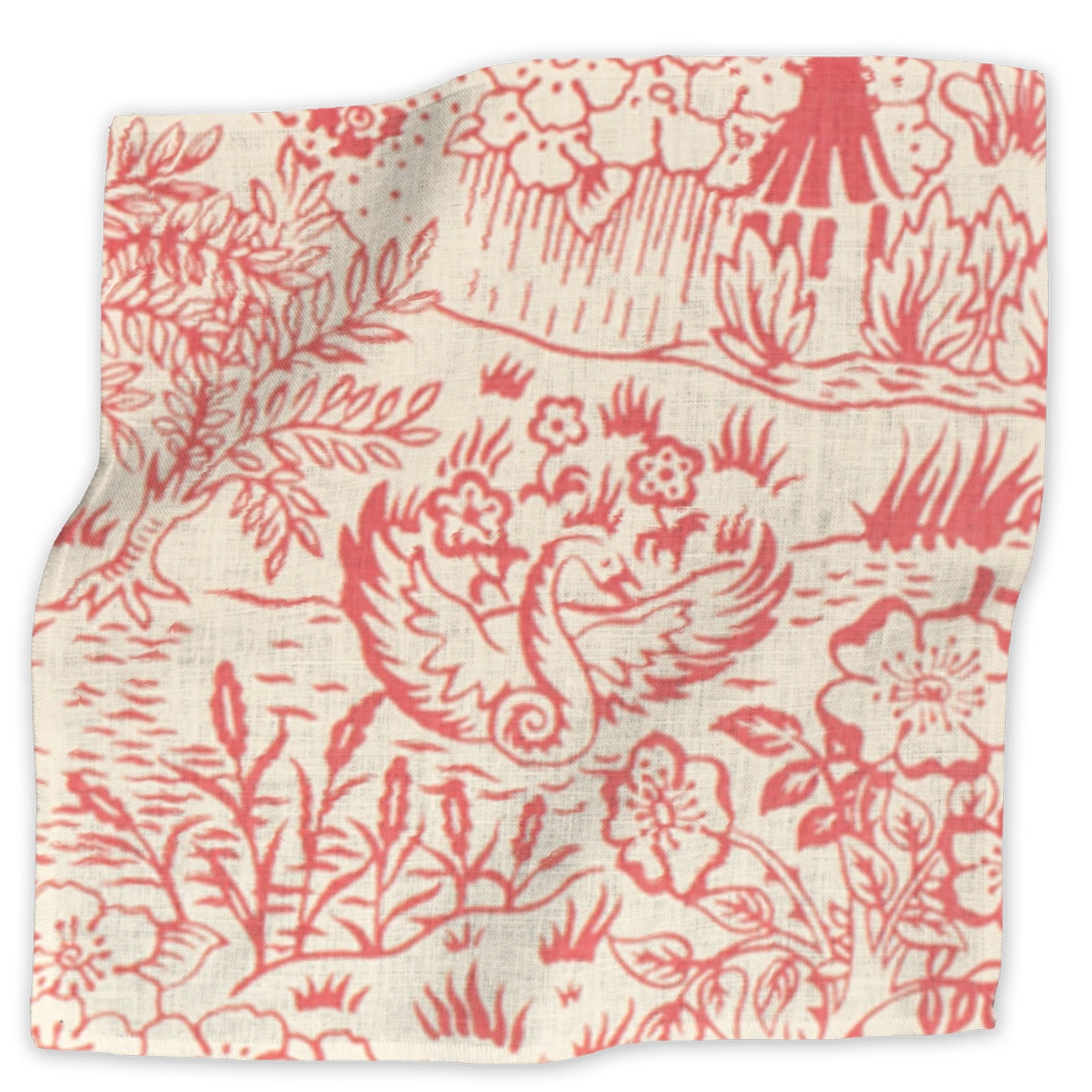 Toile linen - Peony colorway swatch