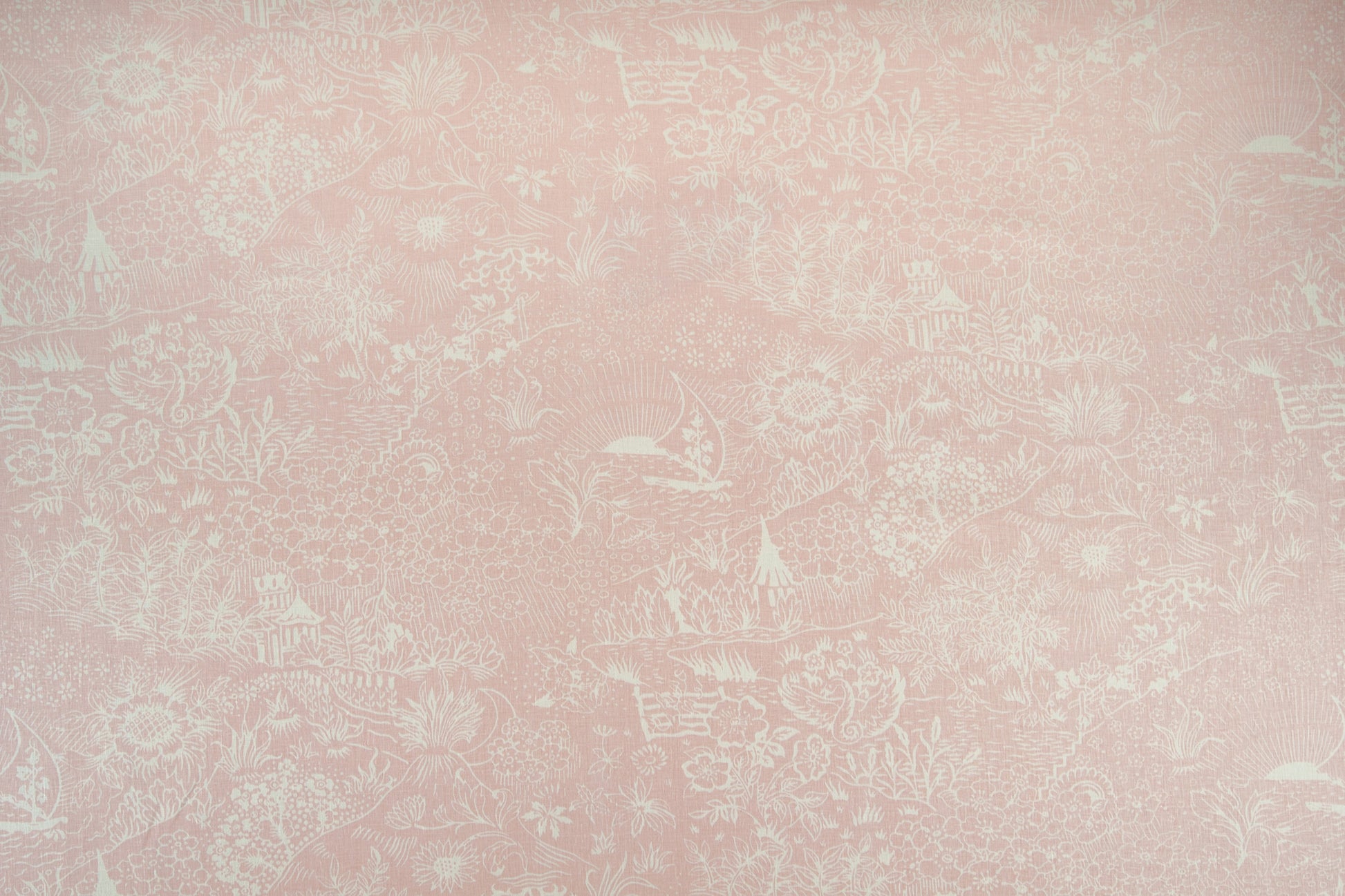 Toile linen - Pink colorway repeat