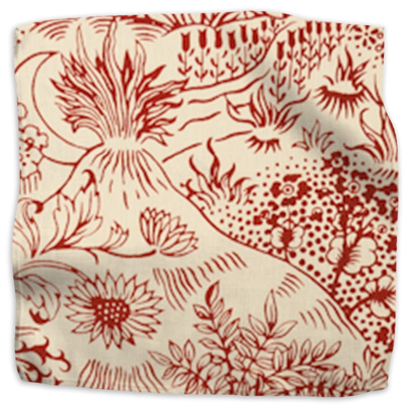 Toile linen - Red colorway swatch
