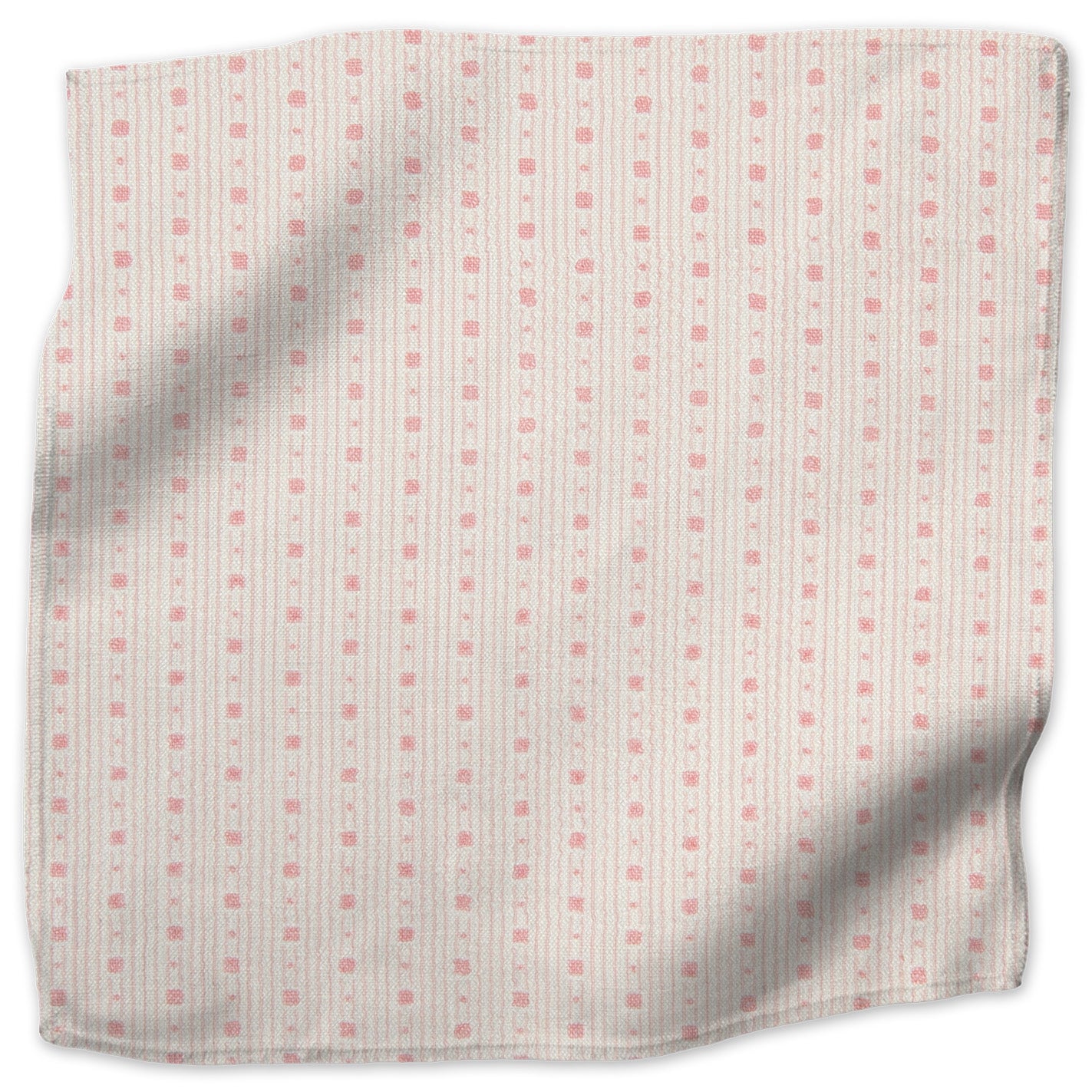 Tonal Ticking stripe linen - Pink colorway swatch