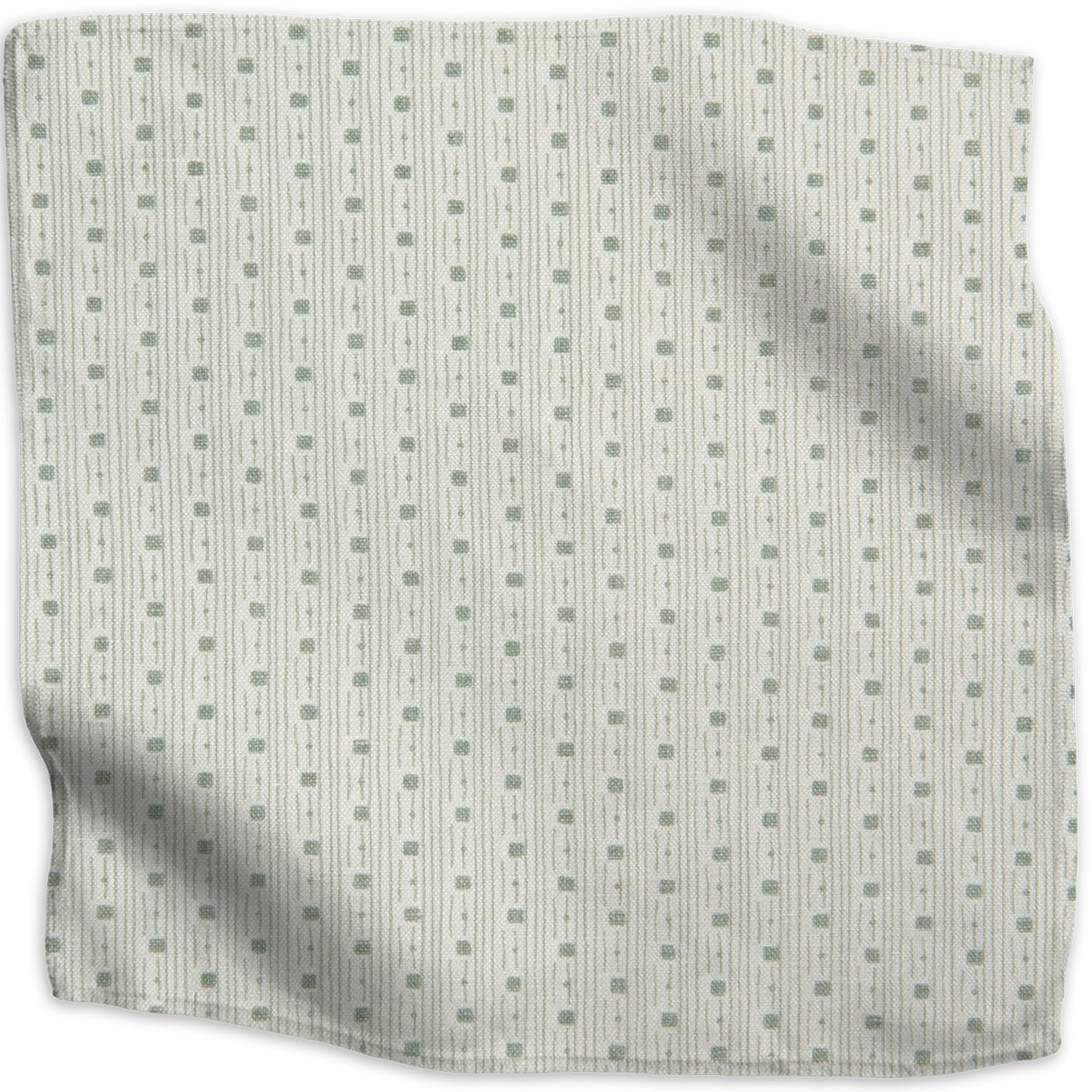 Tonal Ticking stripe linen - Sage colorway swatch