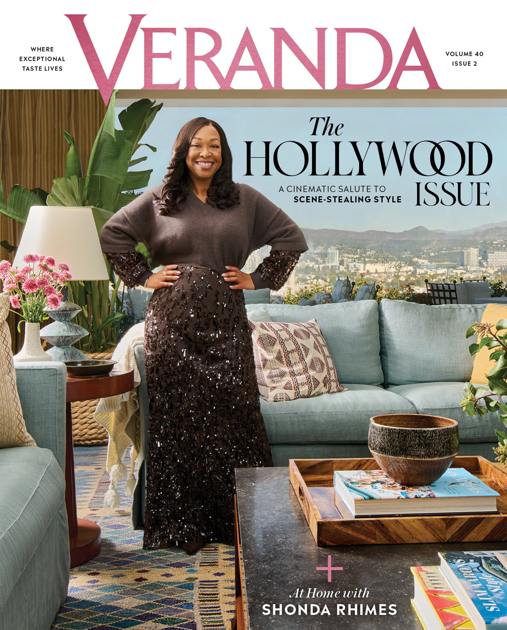 The cover of Veranda magazine featuring Shonda Rhomes
