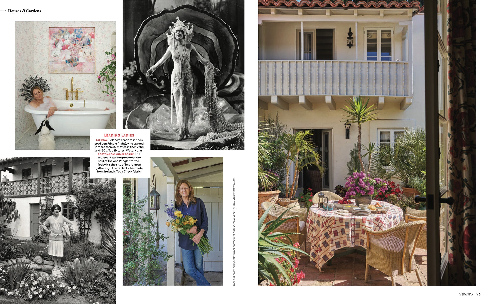 A spread in Veranda magazine featuring Kathryn M. Ireland's Santa Monica home.