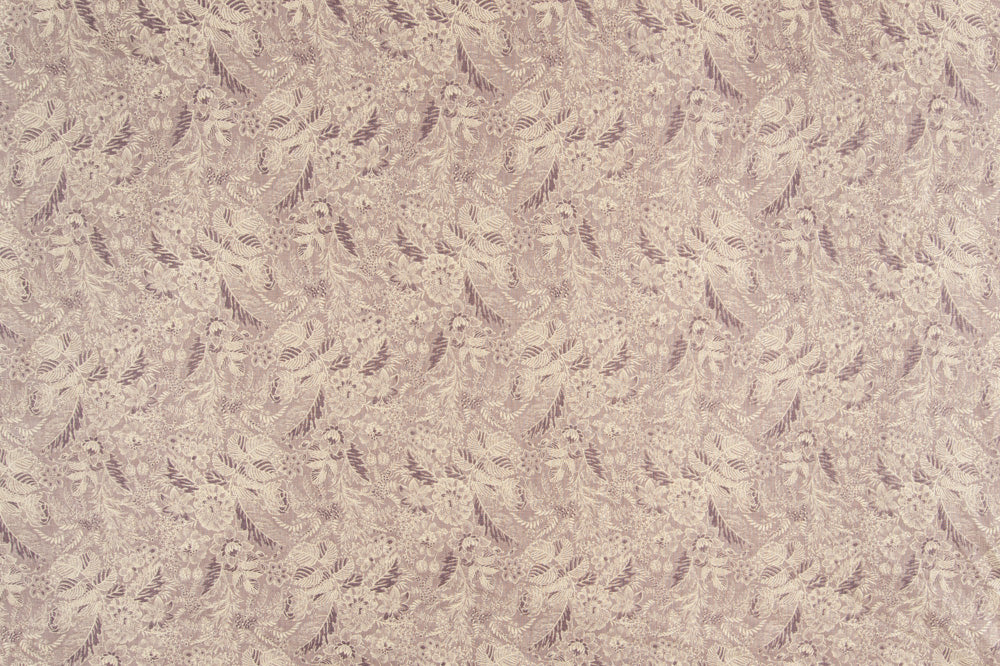 Wildflowers floral linen - Aubergine colorway repeat