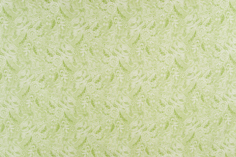 Wildflowers floral linen - Green colorway repeat
