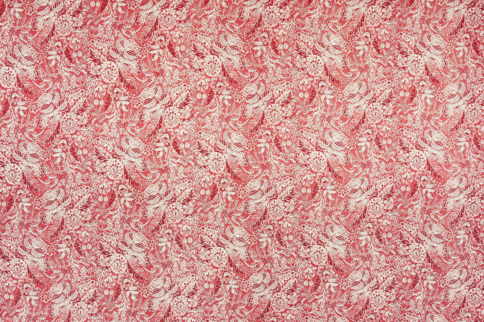 Wildflowers floral linen - Red - Special Order colorway repeat