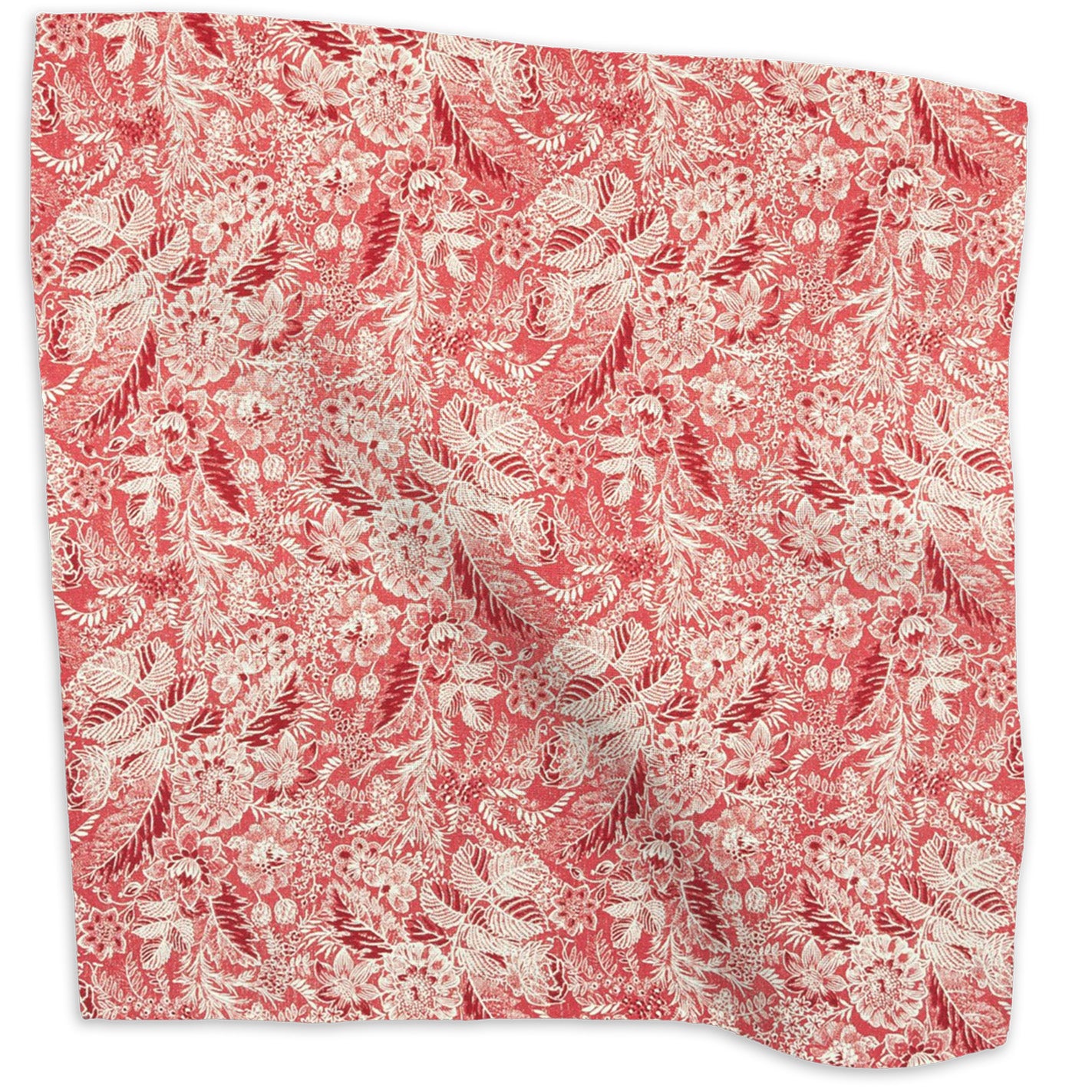 Wildflowers floral linen - Red - Special Order colorway swatch