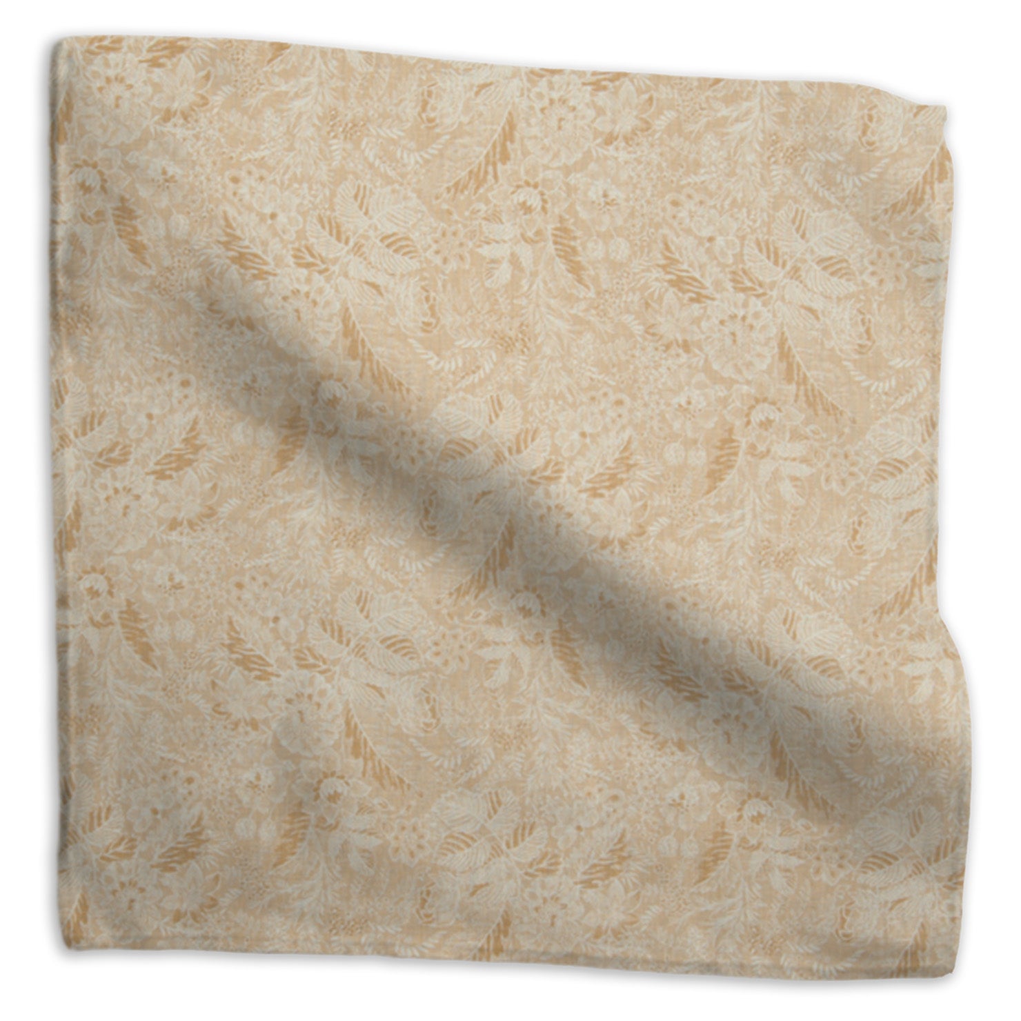 Wildflowers floral linen - Tan colorway swatch