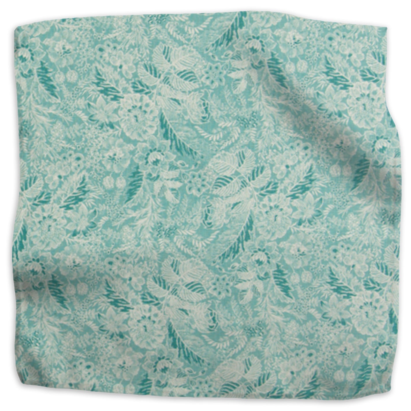 Wildflowers floral linen - Turquoise colorway swatch