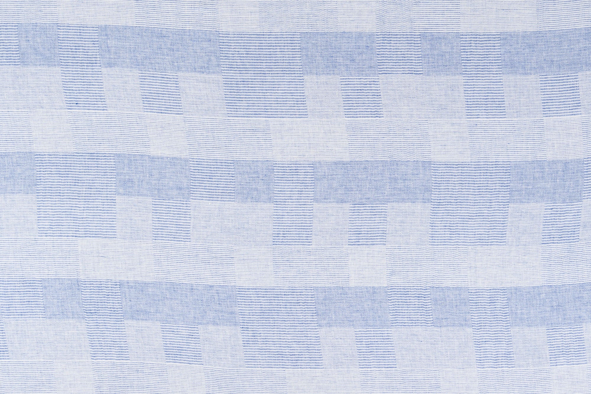 Woven Patchwork geometric linen - Blue colorway repeat