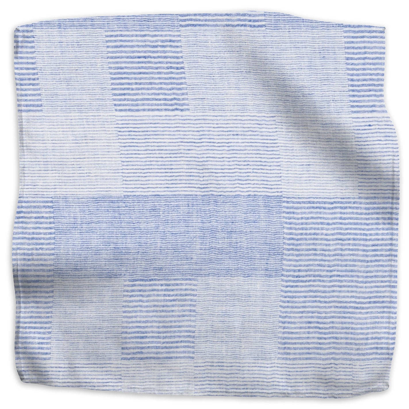 Woven Patchwork geometric linen - Blue colorway swatch