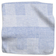 Woven Patchwork geometric linen - Blue colorway swatch
