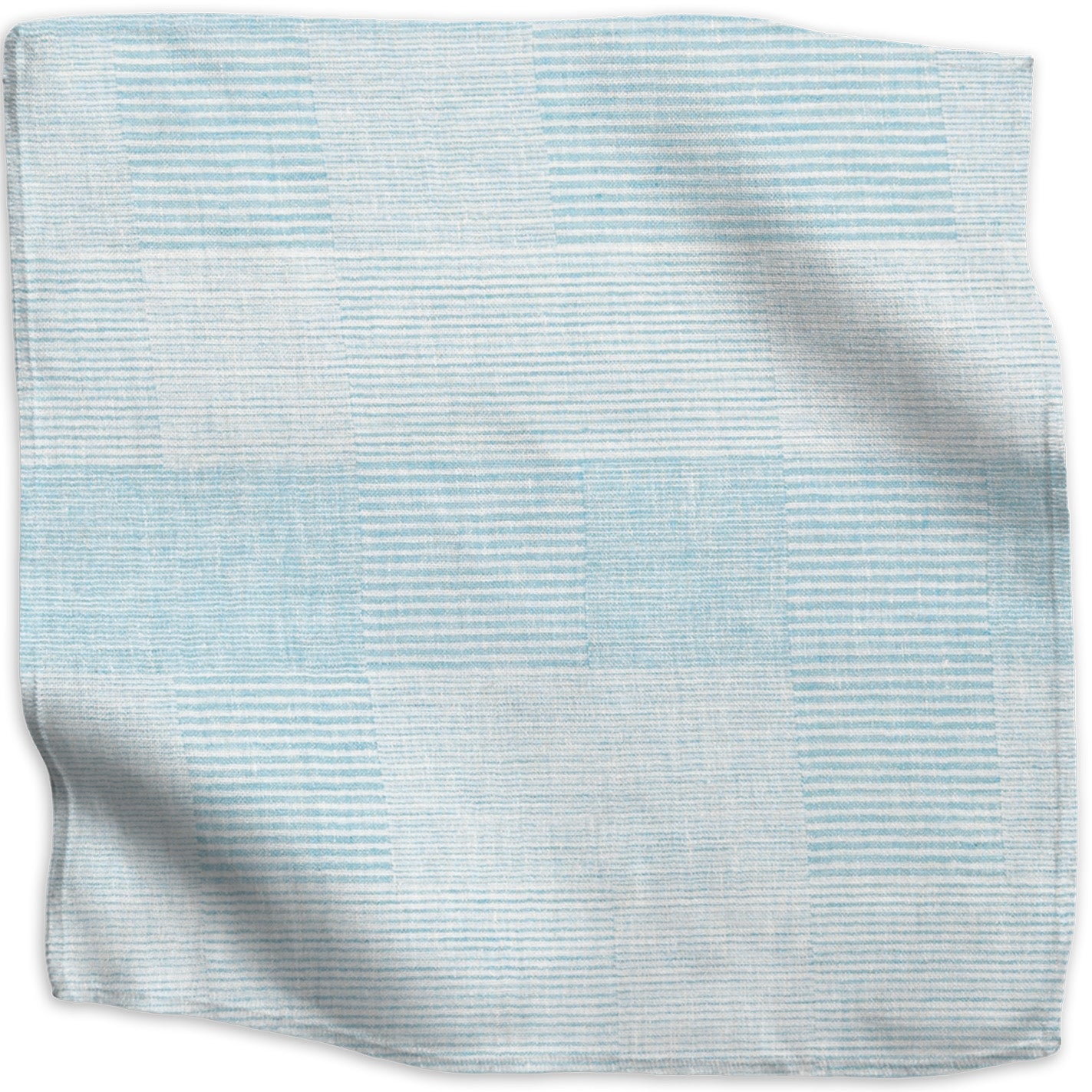 Woven Patchwork geometric linen - Turquoise colorway swatch
