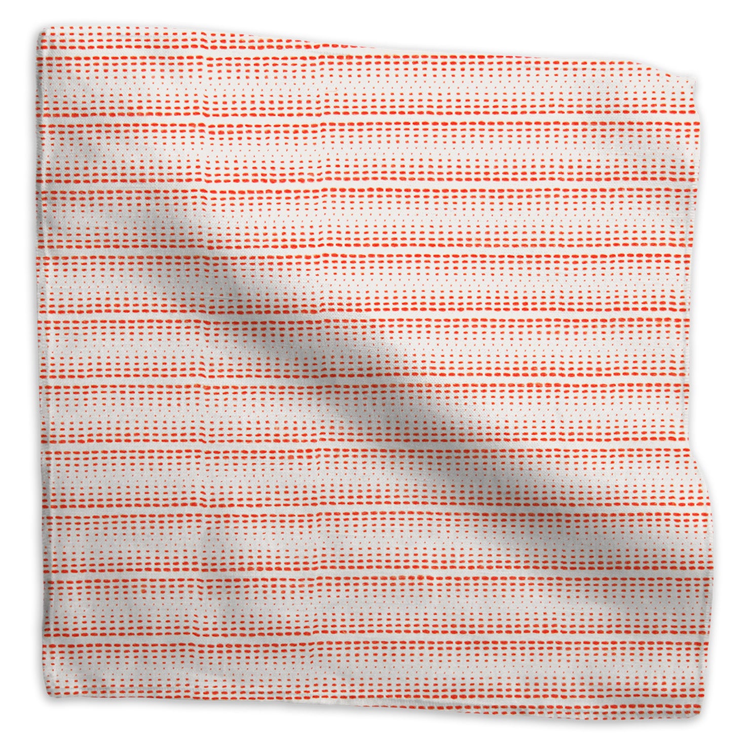 Zig Zag geometric poly/cotton/linen blend - Orange colorway swatch