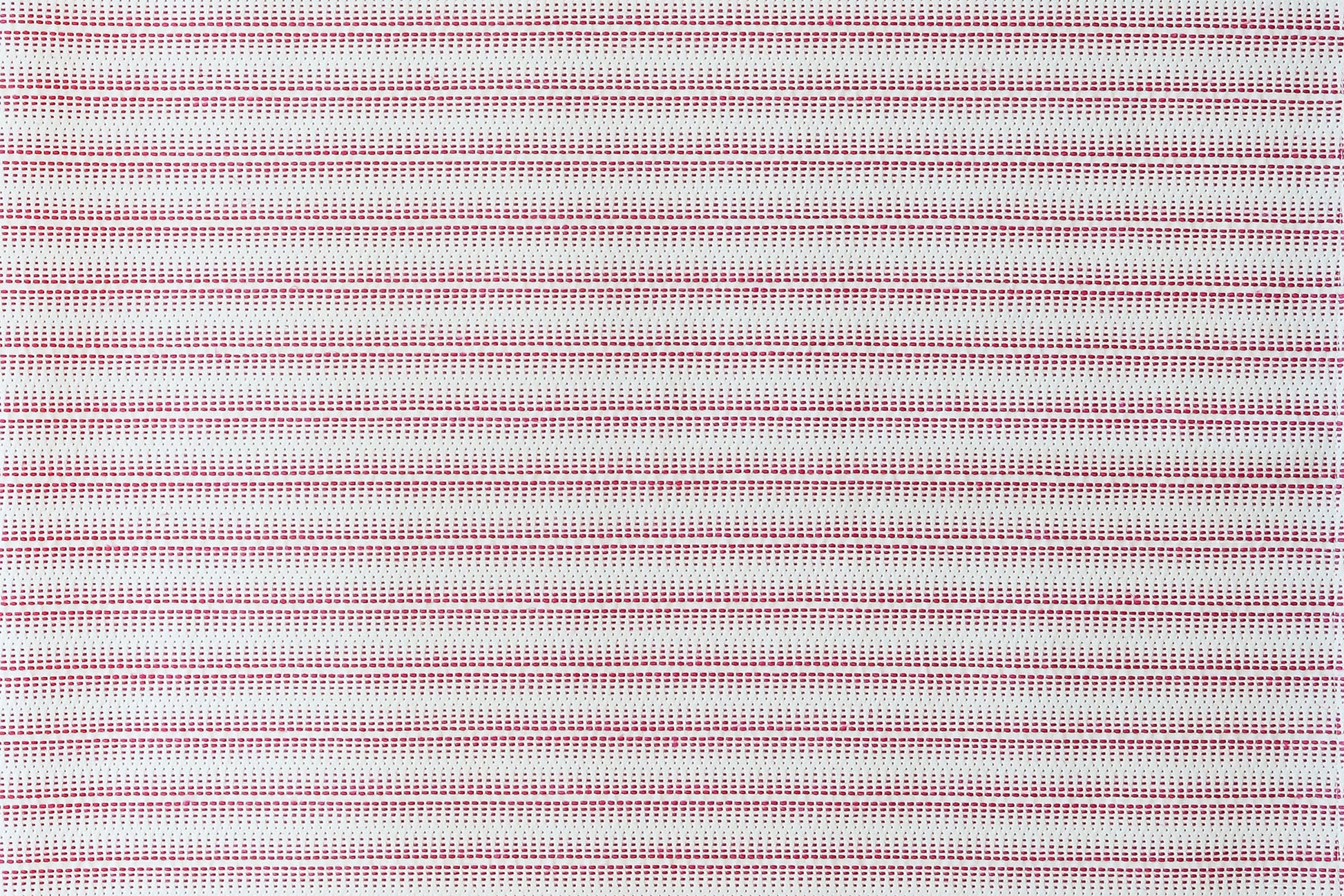Zig Zag geometric poly/cotton/linen blend - Raspberry colorway repeat