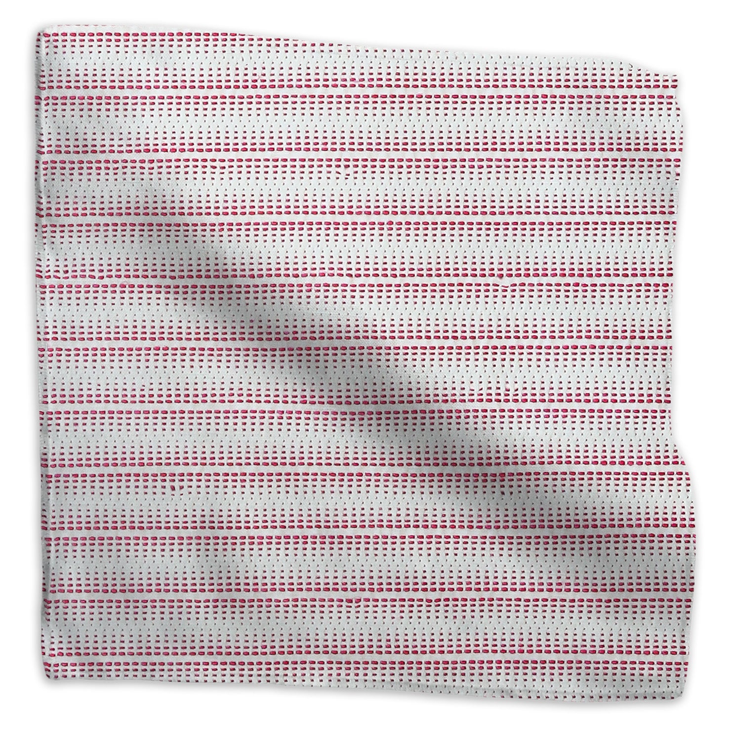 Zig Zag geometric poly/cotton/linen blend - Raspberry colorway swatch