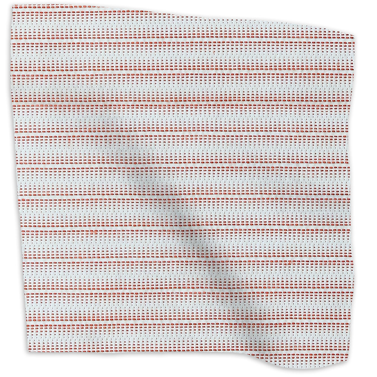 Zig Zag geometric poly/cotton/linen blend - Red colorway swatch