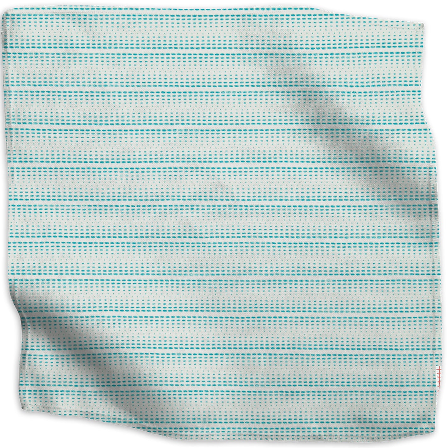 Zig Zag geometric poly/cotton/linen blend - Turquoise colorway swatch