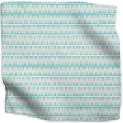 Zig Zag geometric poly/cotton/linen blend - Turquoise colorway swatch